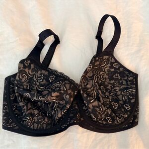 Soma Black and Cream Lace Bra
